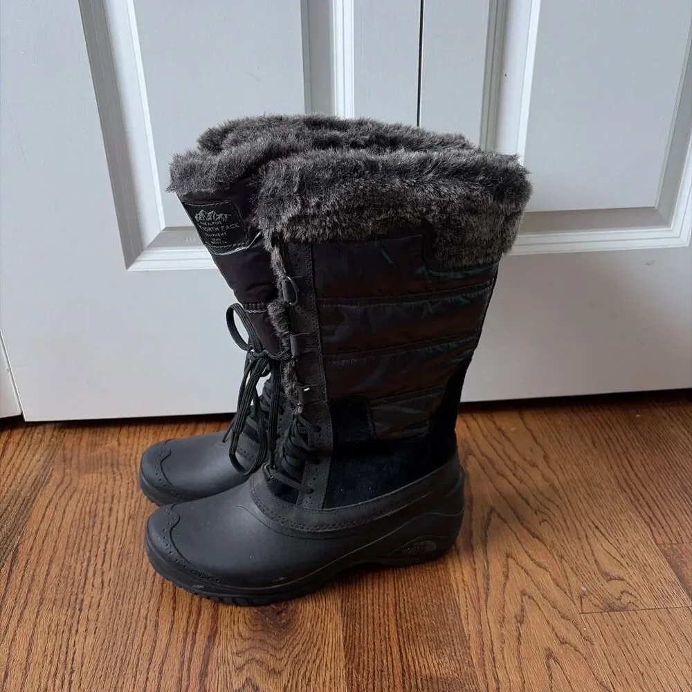 The North Face Shellista II Tall Insulated Winter Boots Black Women's Size 10.5